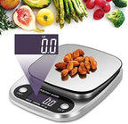 GeRRiT Kitchen Scales Digital,10kg/1g Electronic Baking & Cooking Scale with LCD Display Silver,Stainless Steel Scale, Tare Function, 4 Unit(G/ML/OZ/LB.OZ)