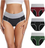 Leakproof Incontinence Underwear for Women, Washable Reusable Cotton Briefs with Heavy Absorbency 50–200ml, Bladder Control Panties for Postpartum, Menopause (Multi Color, Small)