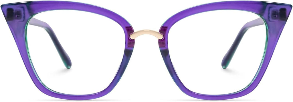 Zeelool Reader Blue Light Blocking Reading Glasses for Women Cat Eye Purple Computer Reading Glasses ZJGX001899-07