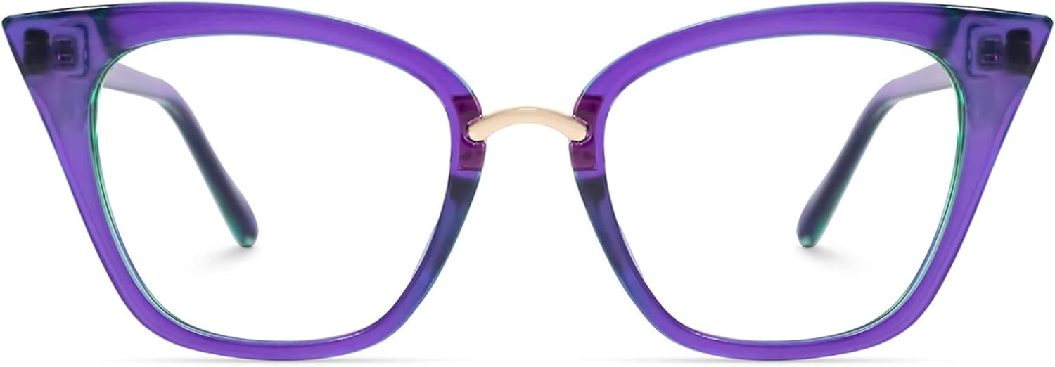 Zeelool Reader Blue Light Blocking Reading Glasses for Women Cat Eye Purple Computer Reading Glasses ZJGX001899-07