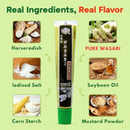 Wasabi-O Real Wasabi Paste - Authentic Japanese Fresh Wasabi Root - Mild Heat - Squeeze Tube for Sushi, Sauce, Mayo, Seafood - 3 x 1.52 Oz