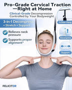 Upgraded Over-The-Door Cervical Neck Traction Device – Portable Adjustable Neck Stretcher for Neck Pain Relief, Spine Alignment & Posture Correction, Home Physical Therapy Kit, 330 lbs Support (Grey)