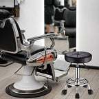 Round Rolling Stool with Wheels Height Adjustable Swivel Stool Chair for Spa Salon Massage Black