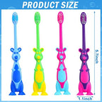 Gerrii Kids Toothbrushes Bulk Soft Lovely Little Kangaroo with Covers Suction Cup Individually Wrapped for Children Toddler Home School Camp Daycare Travel(24 Pcs)