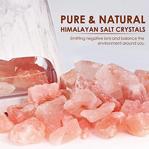 SALKING 2-in-1 Ultrasonic Essential Oil Diffuser & Himalayan Salt Lamp, Aromatherapy Diffuser Cool Mist Humidifier with 3 Brightness, Salt Therapy Lamp, 100% Pure Himalayan Salt Rock, 150ml (Marble)
