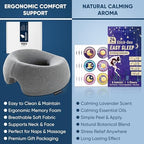 Face Down Pillow with Lavender Relaxation Patches for Massage, BBL, Spa, & Post-Surgery Recovery – Memory Foam Ergonomic Cushion, Breathable Removable Cover
