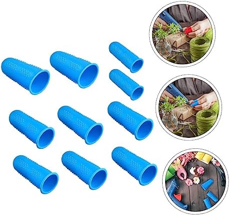 10pcs Silicone Thermal Insulation Finger Cots Non-Slip Protective Covers for Cooking Crafts Heat-Resistant Fingertip Protectors for Safe Handling