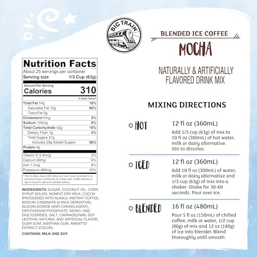 Big Train Mocha Blended Ice Coffee Beverage Mix, 3.5 Pound (Pack of 1)
