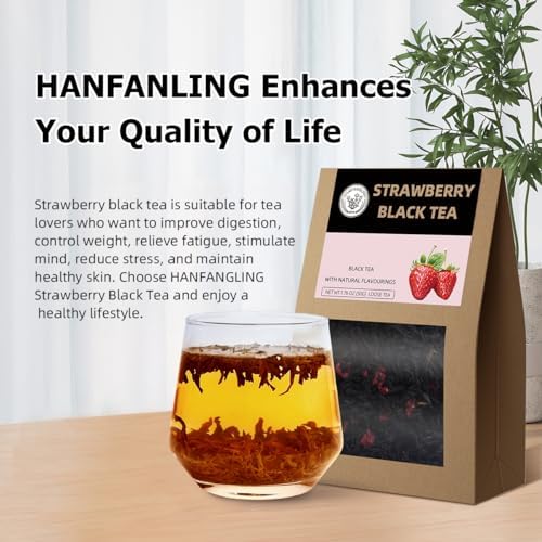 HANFANGLING White Peach Oolong Tea and Strawberry Black Tea, Natural Loose Leaf Tea,The Choice for Enjoying a Beautiful Life,Tea Lover's Gift (White Peach Oolong Tea + Strawberry Black Tea)