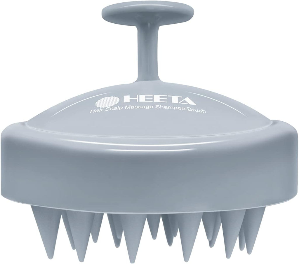 HEETA Scalp Massager Hair Growth, Soft Silicone Scalp Scrubber Shampoo Brush for Exfoliation, Dandruff Removal Head Massage Stress Relax, Wet & Dry Use for Thick Thin Curly Hair Care, Sky Gray