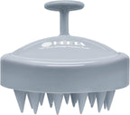 HEETA Scalp Massager Hair Growth, Soft Silicone Scalp Scrubber Shampoo Brush for Exfoliation, Dandruff Removal Head Massage Stress Relax, Wet & Dry Use for Thick Thin Curly Hair Care, Sky Gray