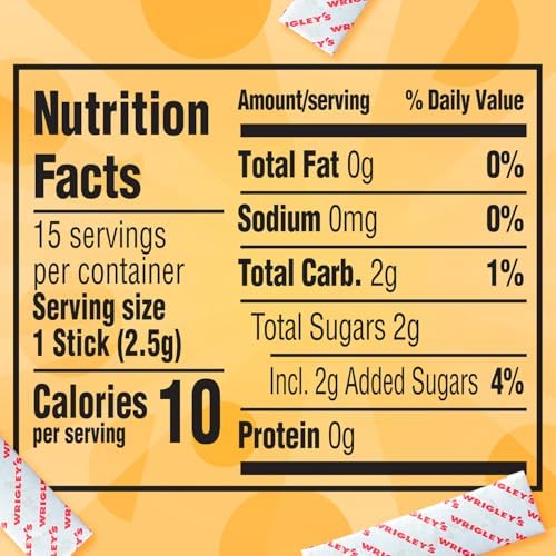 Juicy Fruit Gum Original Bubble Chewing Gum, 15 pieces (10 Pack)