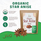 Jiva Organic Whole Star Anise 7 Oz Jumbo Bag - Non-GMO, Non Irradiated, Pure Spice from India, Staranise