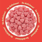 Cherry Jelly Hearts | 1-Pound Bag | Sour Candy | Dye Free Candy Hearts | Classic Gelatin Free Cherry Treats for Gifting, Buffets, Snacking & Dessert Topping