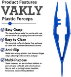 Vakly Disposable Plastic Forceps Tweezers Blue (30 Pack) – Serrated Tip Medical Tweezers with Finger Ridges & Narrow Points for First Aid, Lab, Crafts & School Science