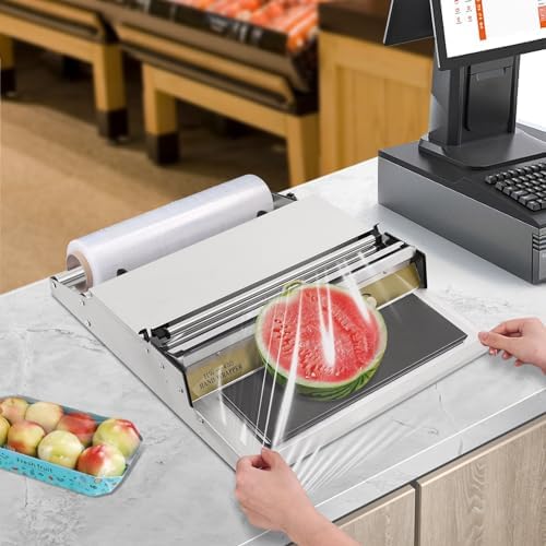 18 Inch Hand Wrapping Machine Heating Film Sealing Machine, Film Wrapper for Fruit Tray Food Packaging