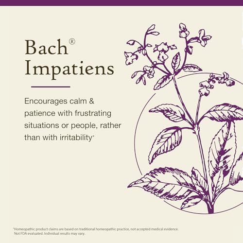 Bach Original Flower Remedies, Impatiens - Have Patience - Natural Homeopathic Flower Essence for Emotional Balance - Vegan, Gluten Free, Sugar Free - 20mL Dropper