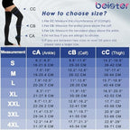 beister 15-20 mmHg Open Toe Medical Compression Stockings for Women Men, Thigh High Graduated Compression Socks with Dot Silicone Band, Support Circulation Pressure Stockings for Varicose Veins, Edema