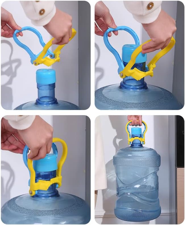 2 Pack 5 Gallon Water Bottle Holder Purified Drinking Water Jug Caps Carrier Lift Labor Energy Saving Ergonomic Grip Handle Carrier Non-Slip Holder Lifter Heavy Duty Clip