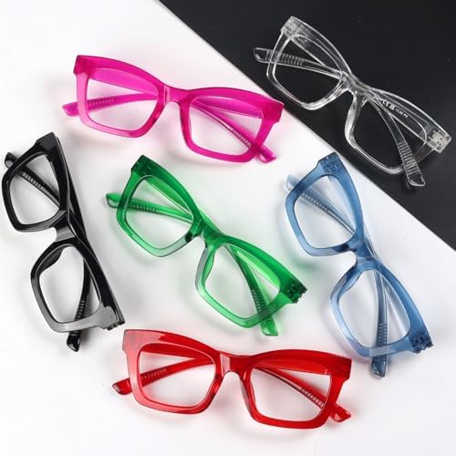 Eyekepper Reading Glasses Metalless Screwless Spring Hinges Cat-Eye 6 Pack Readers Women Ladies +1.75