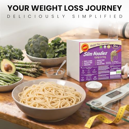 Eat Water Slim Thai Style Noodles Zero Carbohydrate Enviro 5 Pack * 270 Grams | Made from Organic Konjac Flour | Keto Paleo Diet and Vegan | Zero Sugar & Low Calorie Food