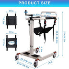 Patient Lift Transfer Chair, Patient Lift for Home Wheelchair Portable Car Lift Aid Transport Chair, Lightweight Bedside Bathroom Wheelchair for Caregivers Elderly Living (Basic Backrest)