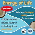VISVITA Coconut Milk Drink with Nata De Coco, Original | Refreshing Coconut Taste, High Fiber | Plant-Based, Non-GMO & Allergen-Free, 9.8 oz (12 Pack) (Same Exact Product, Just Different Packaging)