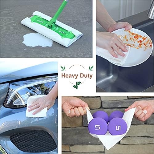 ANJIA® Jumbo Roll 40 Sheets/Roll Heavy Duty Reusable Bamboo Rayon Towels Great as Kitchen Towels, Dish Towels, Cleaning Rags, Shop Towels, and Swedish Dishcloths - Replacement of Paper Towels Bulk