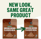 FGO Organic Ground Brown Flaxseed Meal, 2 Pound / 32oz Bulk Powder in Resealable Pouch, Cold Milled for Baking & Smoothies, Grown in USA & Canada (Pack of 1)