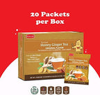 Pocas Honey Ginger Instant Tea Powder 2-Pack with Ginger Extract & Real Honey, Caffeine-Free Tea, 20 Packets per Box