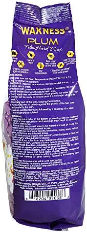 Waxness Film Hard Wax Beads Plum 2.2 lb (1 kg) – Stripless Professional Hard Wax with Plum Scent for Face & Body, Smooth Application – Made in Italy