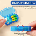 Pill Case for Purse Small Pill Organizer Portable Travel Daily Pill Containers AM & PM Mini Pill Box Vitamin, Fish Oil, Supplement Holder (Blue)
