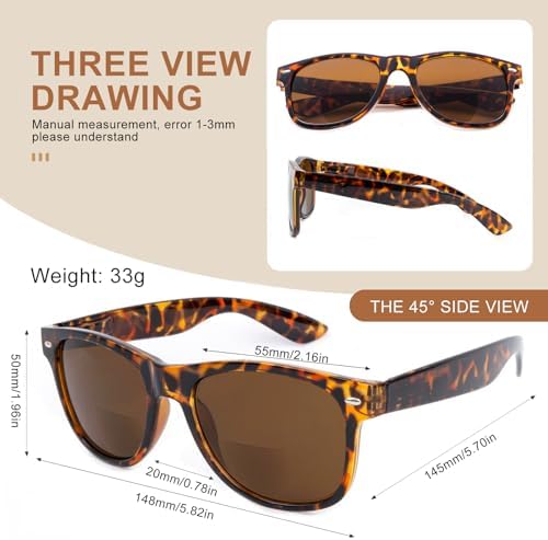 OKH bifocal multifocal reading sunglasses for women men readers progressive bifocal sun readers