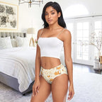 ALAZA Women's Underwear, Cute Fox Pattern Mid Waist Stretch Briefs