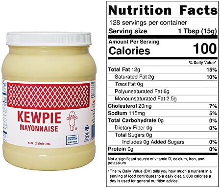 KEWPIE Mayonnaise (Product of USA), Authentic Japanese-Style Mayonnaise, Rich & Creamy Umami Flavor, Made With Cage-Free Eggs, Gluten Free, Kosher Condiment, Perfect for Sandwiches, Sushi, Salads & Dips, Bulk Bottle, 64 oz