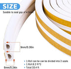 CloudBuyer Door & Window Weather Stripping, Soundproof Insulation Seal Strip with Self-Adhesive Rubber Collision Protection, 16.5 Ft (White)