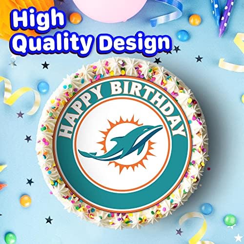 7.5 miami Basketball Cake Topper – Round Edible Birthday Cake Decorations, Happy Birthday Cake