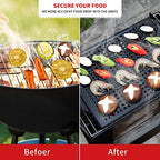 MEHE Vegetable Grill Basket,Nonstick Grill Pan 14.6 "x11.4 Thicken Grilling Topper BBQ Accessory for Grilling Veggie, Fish, Shrimp, Meat, Camping Cookware (No Hand)