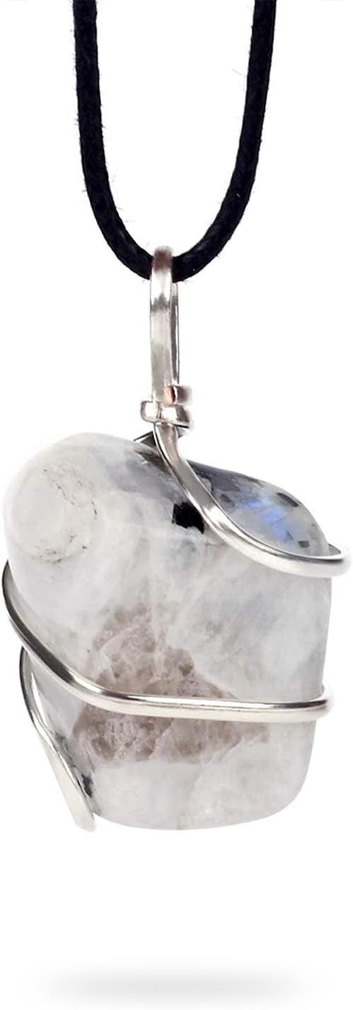 AYANA Raw Moonstone Necklace for Women - June Birthstone | Handmade Rainbow Moonstone Jewelry with Ethically Sourced Genuine Healing Crystals and Healing Stones | Crystal Necklaces for Women Trendy