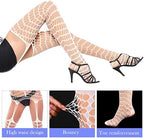 Hercicy Glow in the Dark Fishnet Stockings Hollow Fishnet Stockings Luminous Glowing Mesh Socks High Waist White Mesh(Stylish Style)