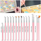 Aster 15Pcs Cake Decorating Brushes, Cake Painting Brushes Kit Food Safe Paint Brushes Fondant Sugar DIY Tools Set Cookie Decorating Supplies Candy Icing Pastry Brush for Baking(Pink)