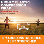 FRESINIDER Elastic Bandage Wrap, 3" x 4 Pack – Latex Free Cotton Compression Bandage with Hook & Loop Closure at Both Ends, Reusable Wrap for Sports, Medical, and Injury Recovery