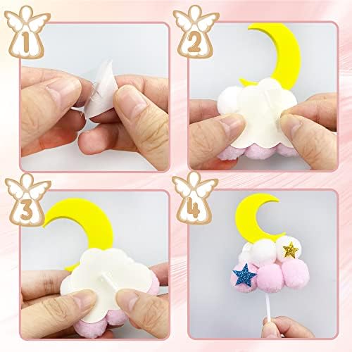 30PCS Pink Baby Girl Cake Decorations Its a Girl Cake Topper Pink Ball Cake Toppers for Baby Shower Birthday Cake Decoration