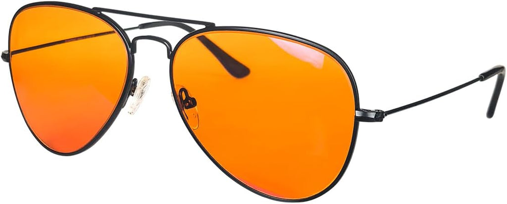SHINU Red Lenses Glasses Men Orange Lens Glasses Women Blue Light Filter Better Sleep Rest Glasses Z3001
