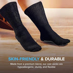 FORTIVO 2 Pairs Extra Wide Socks For Swollen Feet, Non-Slip Hospital and Diabetic Socks for Men and Women