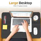 BUYIFY Foldable Laptop Bed Desk for Couch, Sofa - Large Lap Desk Tray Table with Cup Holder and Tablet Slot - Portable Notebook Stand for Eating, Writing, Studying and WFH (Black)- USA Original Patent