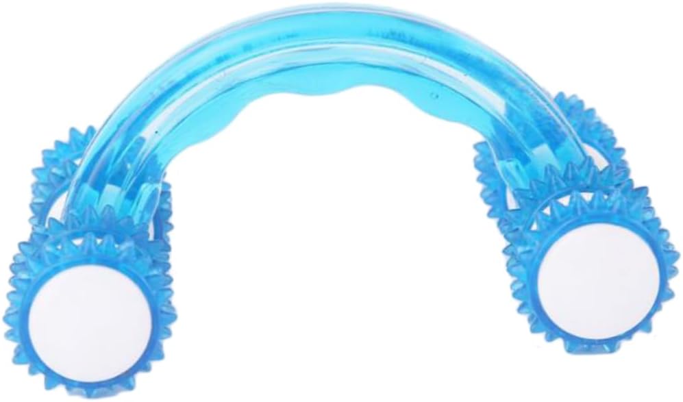 FRCOLOR Plastic Roller Massager Neck Shoulder Spa for Women Massage Ball for Relaxation Pain Relief Double Roller Handle Random Color