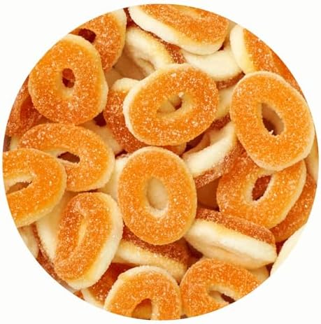 2 LB Gummy Rings - Dye Free & HALAL Certified Gummy Candies - One Bulk Bag (Peach)