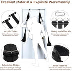 BDSM Door Sex Swings with Seat, Bondage Slave Leather Soft Plush Sex Slings with Adjustable Straps, Hanging Door Handcuffs Leg Restraints Spreader Kinky Adult Sex Toys for Couple, Holds up to 300lbs