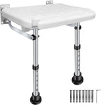 Folding Shower Seat, Height-Adjustable Wall-Mounted Bathroom Safety Stool with Non-Slip Support Legs and Shower Head Slot for Elderly Senior,Handicap,Pregnant Woman